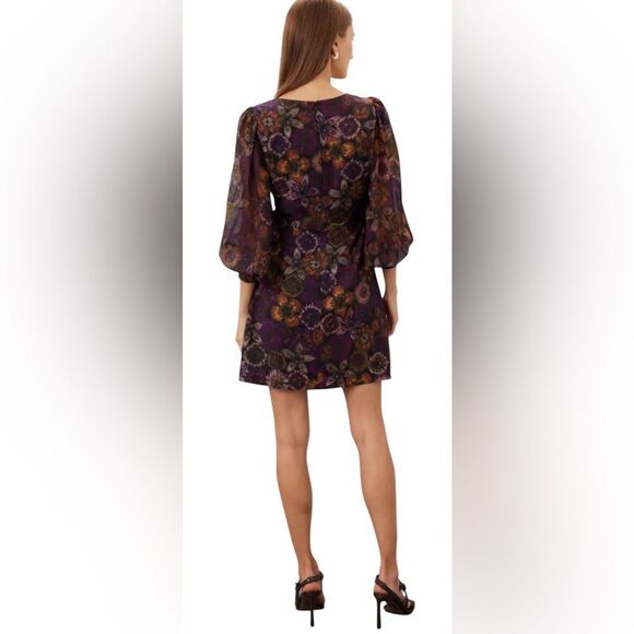 Slate & Willow Dark Florals Mini Dress Size 0 - Picture 4 of 12